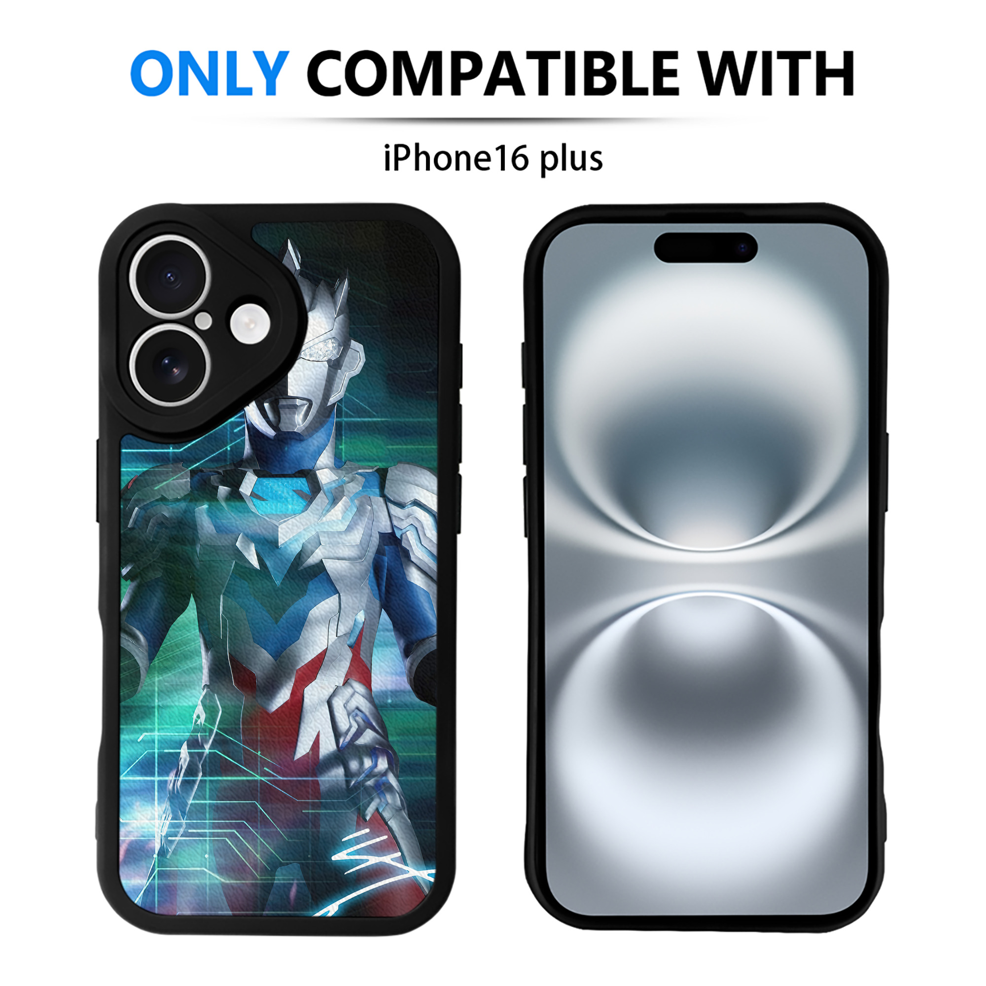 （画像用） ウルトラマン Ultraman 【iPhone 16シリーズ対応】シリコンスマホケース（レザー調） 材質：シリコン
